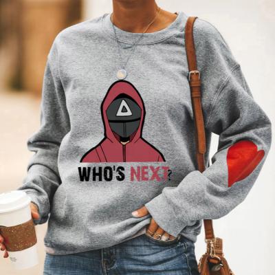 China Anti-Wrinkle Women Crewneck Regular Fit Sweatshirt Casual Squid Gaming Tops CartoonTops Squid Gaming Basics Shirts for sale