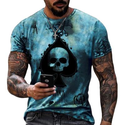 China Custom Skull Print Anti-wrinkle 2021 Anti-wrinkle 2021 Logo Newest Design Ace Of Logo Short Sleeve T-Shirt for sale