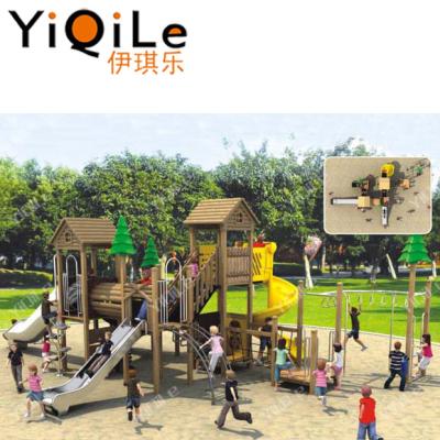 China 3-15 Years Natural Outdoor Play Equipment Outdoor Wooden Slide Kids Outdoor Playground for sale