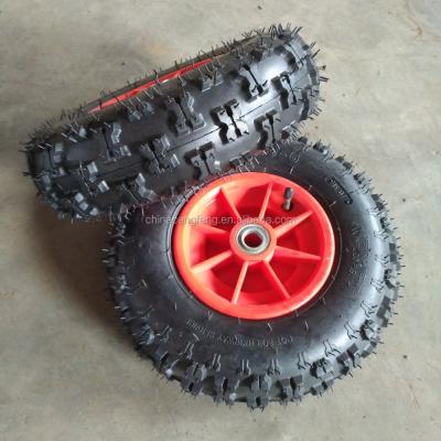 China Snow Thrower Lawn Mower Pneumatic Rubber Wheel 4.10/3.50-6 Tubeless Rubber Wheel Tire for sale