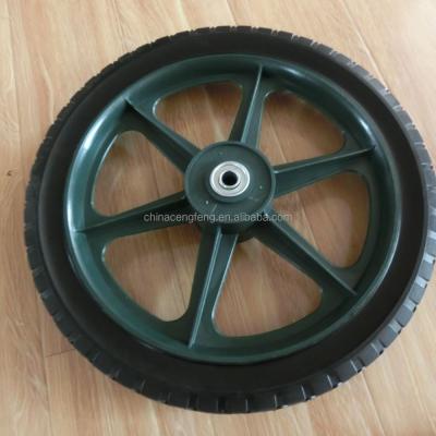 China Lawnmower cart 14 inch rim plastic hub semi-pneumatic rubber wheel 14x1.75 for sale