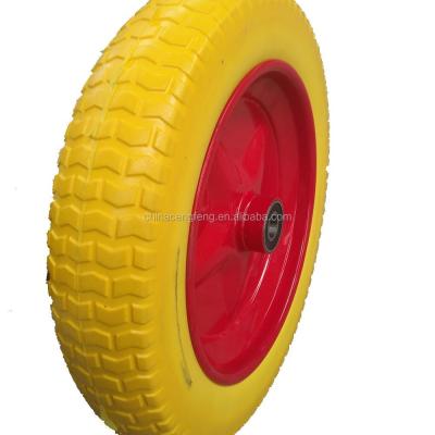 China Building Material Stores Wheelbarrow Flat PU Foam Wheel 4.00-10 Freewheel 4.00-10 for sale