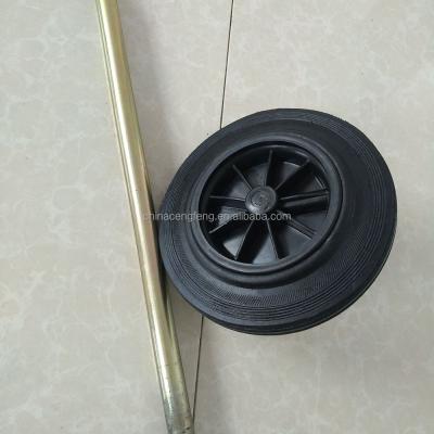 China Waste bin steel axle and rubber wheel 8 inch for sale