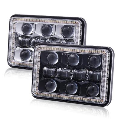 China PC lens 60W with DRL high low beam square sealed 4x6 rectangular beam led headlights for Peterbilt kenworth truck for sale