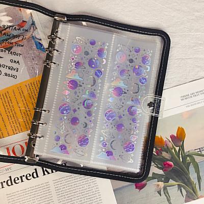 China Business.office.gift .promotion.etc Glitter Clear PVC Ring Binder A5 A6 Size Business.office.gift .promotion.etc Zipper 6 Hole Planner Binding Photo Album Multicolor Card Book for sale