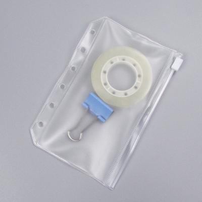 China Wholesale a4 a5 a6 a7 pvc envelope folder box document bag zipper waterproof clear zipper pockets with keyholes and zip ring for sale