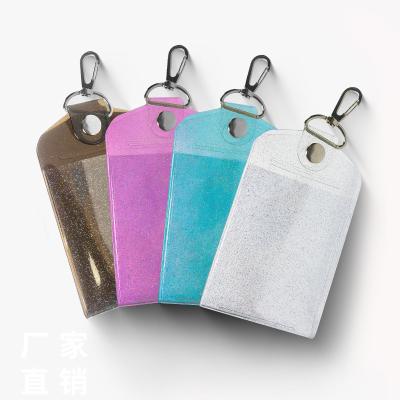 China Fashion Card Creative Transparent Cover Bag Key Chain Charm, Student Hanging Charm Acrylic Key Ring, Business ID Card Holder for sale