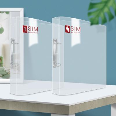 China Eco - Friendly Transparent Plastic 2 D Rings A5 Binder Folder With Metal Clip for sale