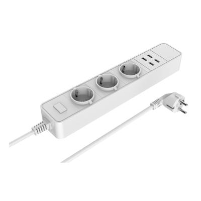 China Commercial 3 Socket 4 USB Hub WiFi Tuya Power Strip UE Smart Extender for sale