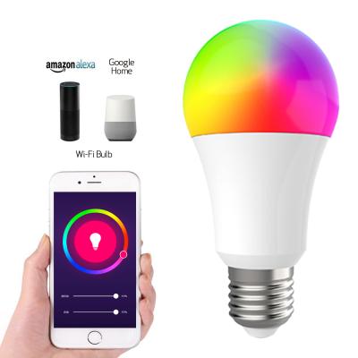 China BSCI Factory Tuya Google Home Alexa Voice Control Wifi Bulb Light 7W RGB Residential Lamp 220V Smart Lighting B22 Led E27 Bulb for sale