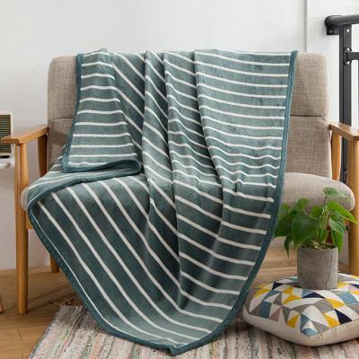 China Anti-Static Flannel Gift Law Lai Blanket Check Stripe Blanket Sales Coral Blanket Custom for sale