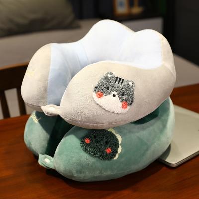 China Cotton Anti-static Portable Cartoon Memory Pillow Plush Travel Pillow U Shaped Neck Pillow for sale