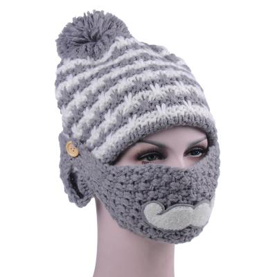 China COMMON Winter Knitting Beanie Cap Crochet Handmade Knitted Hats With Face for sale