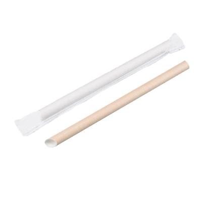 China Coastal 2000 Pieces Disposable Degradable Paper Straws Wholesale High Temperature Thick Packaging Milk Tea Coffee Drink Tube Paper for sale