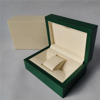 China High Durability Free Sample Brand Watch Box , High Grade Pilou And Luxury Green Leather With Accessories for sale