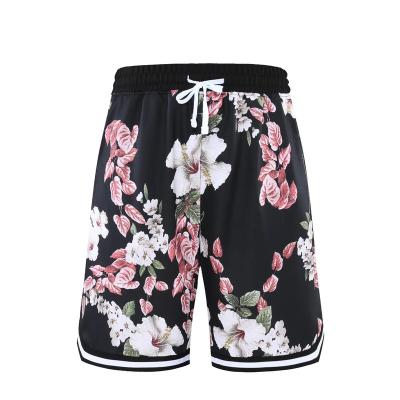 China Mens Sports Vintage Printing Basketball Strap Breathable Zipper Shorts for sale