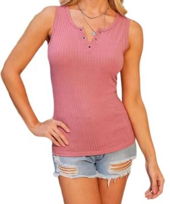 China Fashion QUICK DRY Ladies Summer Stretch V-Neck Top Knit Vest For Women for sale