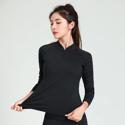 China Breathable High Quality Sports Yoga Tight Long Sleeve With Zipper for sale