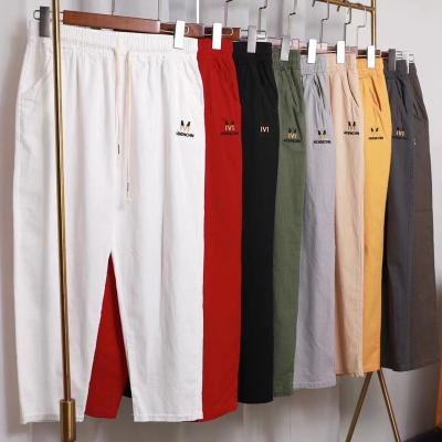 China High Quality Anti-wrinkle Cotton Canvas Harlan Ladies Embroidered Pants for sale