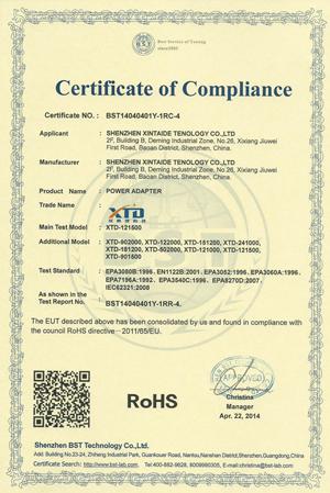 RoHS - Shenzhen Xintaide Technology Co.,Ltd.