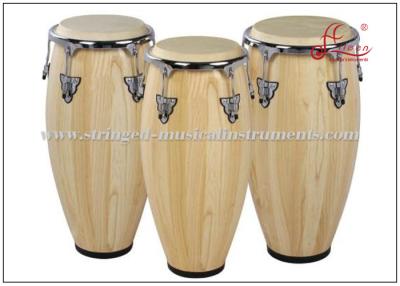 China Percussion Musical Conga Drum Instrument With True Skin Cow Heads Chrome Plated Hardware for sale