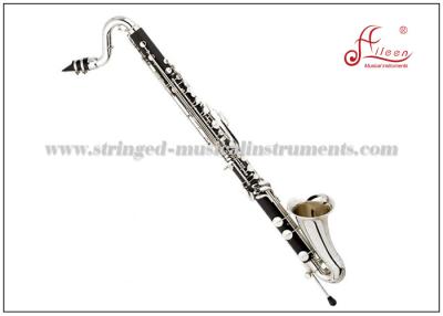 China Student Bass Clarinet , Hard Rubber Cupronickel Body 20 Keys Bb Bass Clarinet Nickel Plated for sale