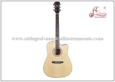 China 41'' Linden Plywood Spruce Cutaway Acoustic Guitar With White ABS Binding for sale