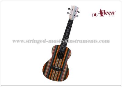 China Beautiful Celluloid Inlaid Ukulele With Artifical Flamed Laminated Wood Mahogany Neck for sale