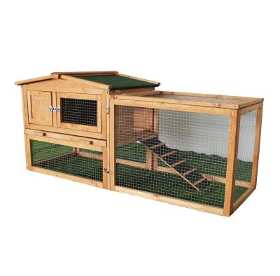 China Pet Sustainable Products Small Wooden Rabbit Stilt Hutch House With Outdoor Run Chocken Case Outdoor for sale