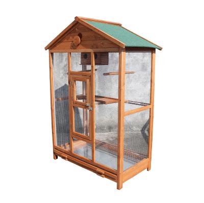 China Beautiful viable environmental protection high quality wooden birdcage for garden for sale