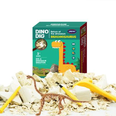 China Educational Skeleton Dig Dino Kits Dinosaur Fossil Excavation Dig Clay+plastic Toys Dino Kit for sale