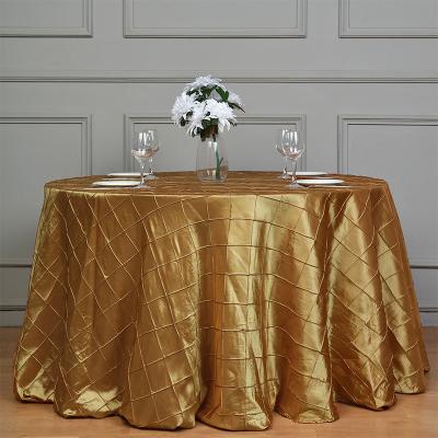 China 2023 Waterproof Warm Cationic Satin 120inch Chinese Check Hotel, Wedding, Banquet, Round Table Cloth for sale