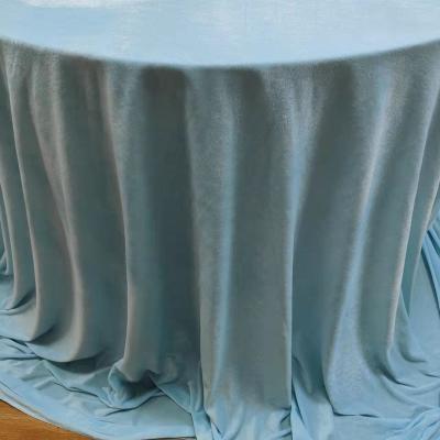 China 2023 Hot Sale 132inch Waterproof Velvet Custom Light Yellow Round Square Wedding,Party,Polyester Table Cloth for sale