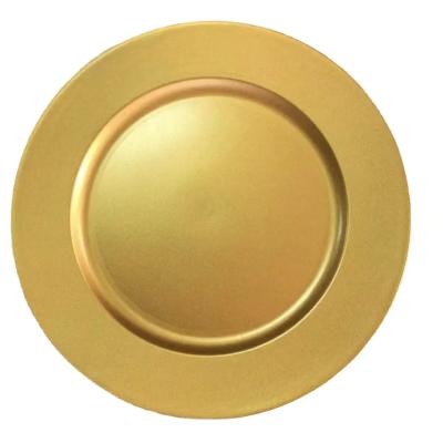 China Sustainable Wholesale cheap round coloured antique charger dinner plate 13inch wedding party home luxury charger for sale