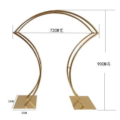 China Light Luxury Simple Decorative Headless Detachable Iron Arch Backdrop Vintage Gold Wedding Flower Wrought High Display for sale