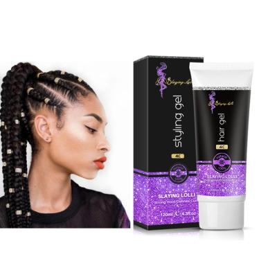 China Cantik Organic Private Label Shea Butter Twist Loc Gel Custom Style Front Curly Hair, 4C Extra Hair Hold Gel for sale