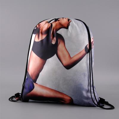 China High Quality Durable And Reusable Full Sublimation Drawstring Gym Bag Clothing Storage Bag For Promotion for sale