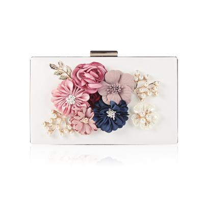 China Fashion Luxury Bridal Gold Metal Handbags Colorful Flower Butterfly Dinner Clutch Women Evening Clutch Bag for sale