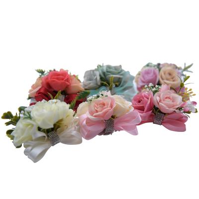 China Korean Version Wedding Bride Bridesmaid Handmade Flower Wrist Flower Korean Rose Wrist Flower Wholesale for sale