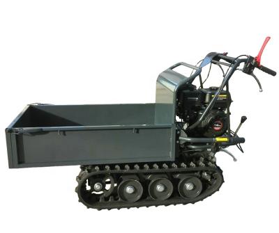 China Hotels Hand Tip Small Gasoline Engine Mini Dumper 6.5hp Crawler Track Mini Dumper Motocarriola 300kgs Heavy Hauler for sale