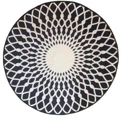 China Washable Wholesale Black And White Stereo Tufted Classic Round Tea Table Sofa 3d Floor Carpet for sale