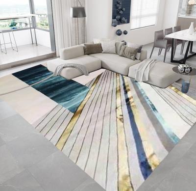 China Turkey Gray And Golden Printed Living Room Washable Luxury Home Decorative Blankets Rug for sale