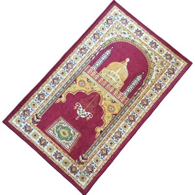 China Wholesale Turkey Washable Cushion Padded Islamic Muslim Portable Prayer Mat Pray Prayer Mat Polyester Mini Cover Sejadah for sale