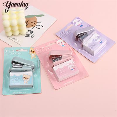 China Promotion\Business\School\Office professional supplier factory price office table stationery set custom Assorted colors fancy mini metal stapler with pins for sale