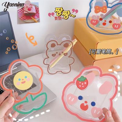 China Pen Stand 2023 trendy fashion desk organiser stationery creative animal and Fruit shape plastic pen holder for fountain pen ballpoint pen for sale