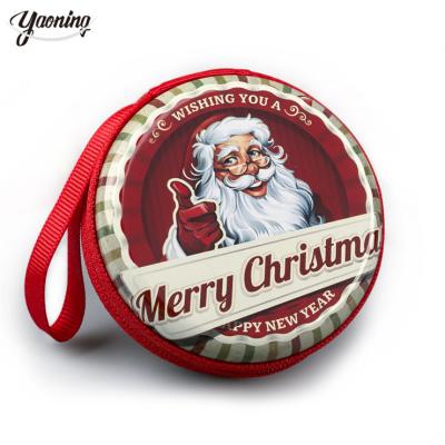 China Fashion Cheapest Wholesale High Quality Private Label Logo custom kids christmas gift design round metal coin case purse mini purse for sale