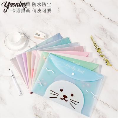 China Office School Stationery Top quality Custom logo durable waterproof office stationery Cartoon animal printed cut clear pvc zipper file a4 document bag for sale