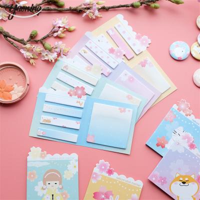 China Self-Adhesive factory directly price custom self adhesive stationary Japan style creative sakura sticky notes with free shipping to agent for sale