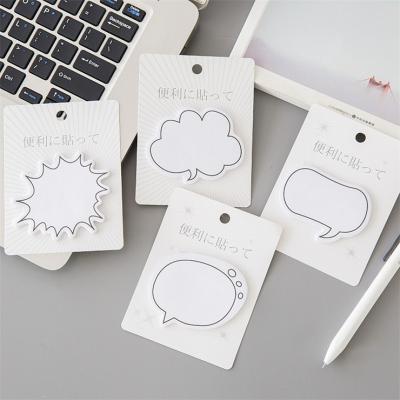 China Self-Adhesive Writing+Painting Stationery School Supplies custom kawaii Dialog Index shaped white paper memo pad sticky note for sale