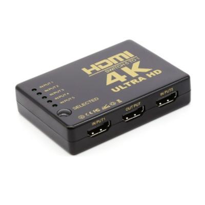 China Multimedia 5x1 Left Hub Box MINI HDTV Splitter 5 Auto Switch 5 Input 1 Output HDTV Changer 3D 4K HDTV With Remote Control for sale